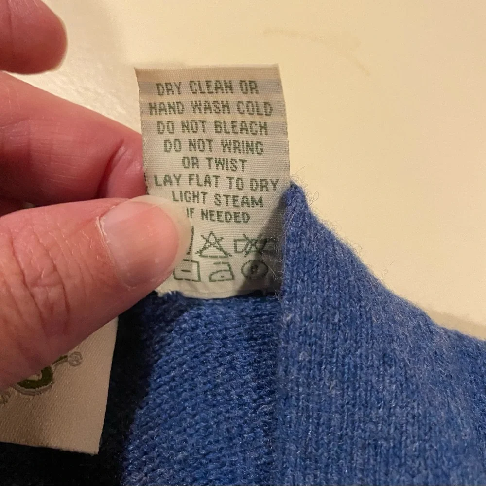 Orvis Cardigan Mens XL Blue Sweater Cashmere Grandpa Pockets